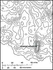 A Radiometric map of Serpent Mound. Click here for a larger version.