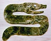 An Adena or Hopewell era serpent made of pure mica.