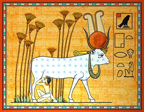 'In the Primal Marsh Hathor Protects and Nourishes the Horus-prince' by Dale R. Broadhurst